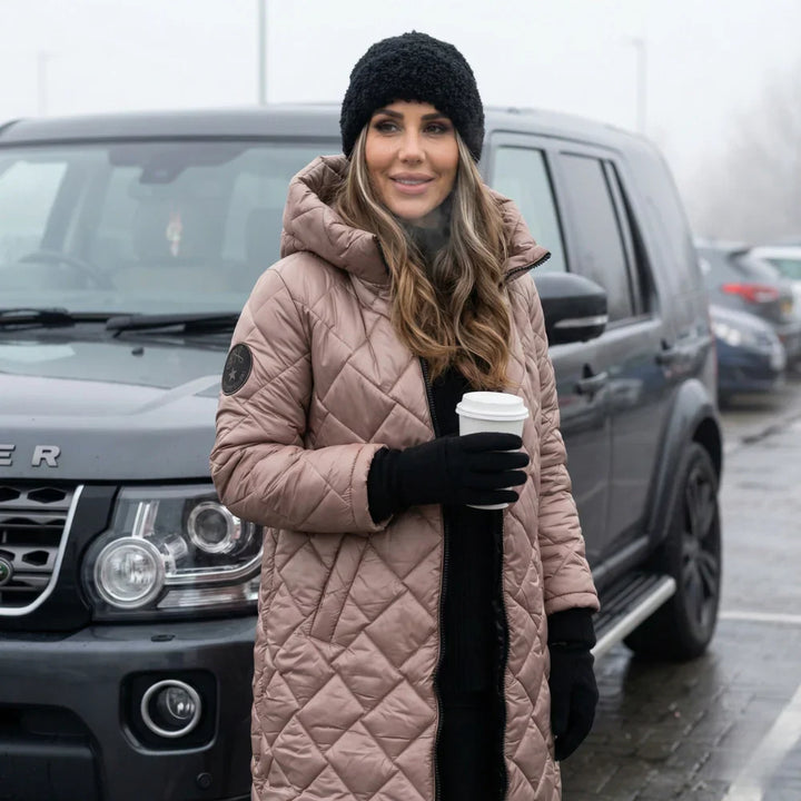 Claire | Quilted Hooded Long Coat