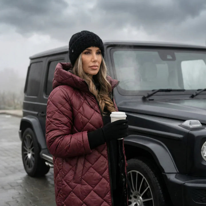 Claire | Quilted Hooded Long Coat