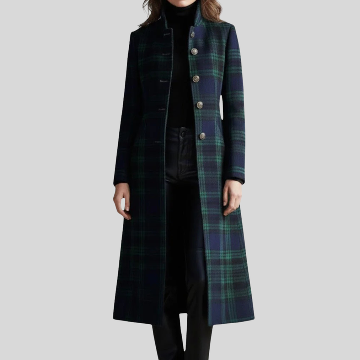 Quinn | Plaid Tailored Long Coat