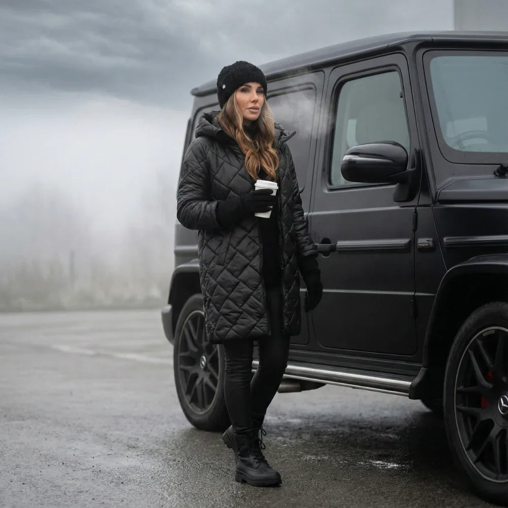 Claire | Quilted Hooded Long Coat